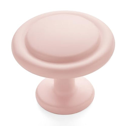 Ravinte 3 Pack 1-1/4 inch Kitchen Cabinet Knobs Pink Frosted Dresser Zinc Pulls Door Drawer Handles for Dresser Drawers - color: Pink