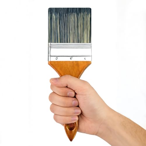 Great Andrew Paint Brush 3-inch, Wood Paint Brush for Painting Walls, Fences, Trim, Home, Interior & Exterior, for All Latex, Oil Paints & Stains, Utility Disposable Brush - size: 1 pcs - 3-inch