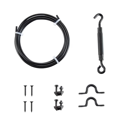 HOME MASTER HARDWARE Durable Anti Sag Gate kit, Gate Hardware Kit for Wood Fence, Black Gate Support Cable Kit, Stainless Steel Fence Door Repair Kit for Exterior Use, 1 Pack - color: Black, size: 1 Pack