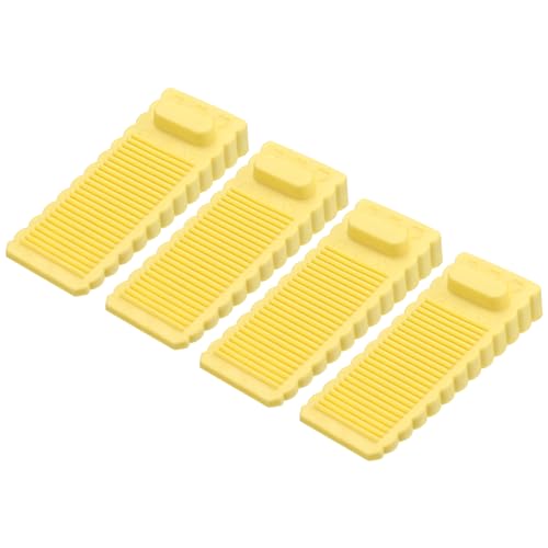 uxcell 4 Pcs Door Stoppers for Bottom of Door, 1.57 Inch Door Stops, Rubber Door Stopper Wedge Anti Slip, Window Stopper Door Stackable, Yellow - color: Yellow