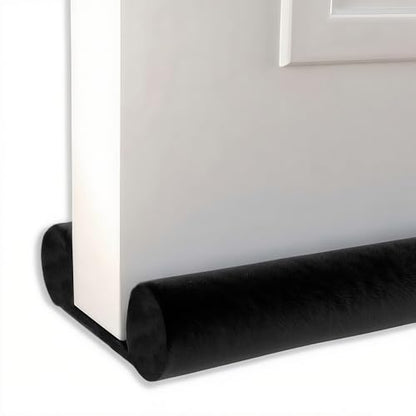 Door Draft Stopper, 30'' to 36'' Adjustable Gap Filler, Double-Sided Windproof Seal, Easy Install to Block Noise, Cold Air, Light, Dust, and Drafts (Black) - color: Black