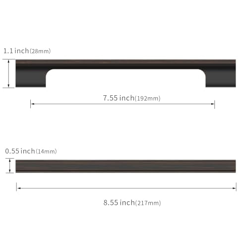 Asidrama 10 Pack 7.5 Inch(192mm) Oil Rubbed Bronze Kitchen Cabinet Handles, Cabinet Pulls Kitchen Cabinet Hardware Cupboard Handles Drawer Pulls - color: Oil Rubbed Bronze, size: 7.5" Hole Center(192mm), style: 10 Pack