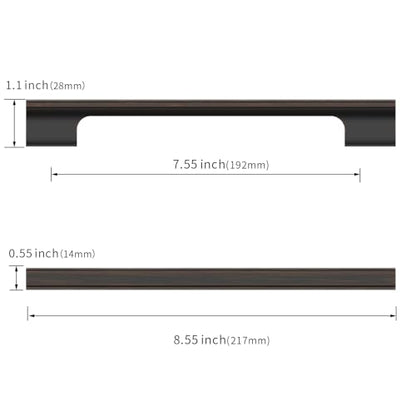 Asidrama 10 Pack 7.5 Inch(192mm) Oil Rubbed Bronze Kitchen Cabinet Handles, Cabinet Pulls Kitchen Cabinet Hardware Cupboard Handles Drawer Pulls - color: Oil Rubbed Bronze, size: 7.5" Hole Center(192mm), style: 10 Pack
