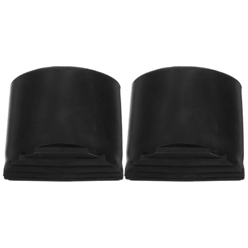 NUOBESTY 2pcs Non Slip Folding Ladder Feet Mat Rubber Foot Pads Covers Ladder Non Slip Stabilizer Leg Pads Floor Protectors for Furniture Black