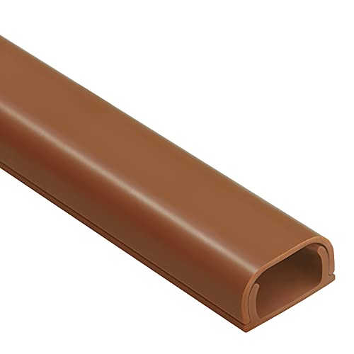 ZhiYo Wire Covers for 2 Cords, Wire Hider on Wall Mounted, Cord Cover Kit, Cable Cover Paintable, Cable Concealer for Extension Cord, Ethernet Cable, Speaker Wire Hider, Brown W0.7in H0.4in - color: Brown, size: W0.7in X H0.4in X L68in