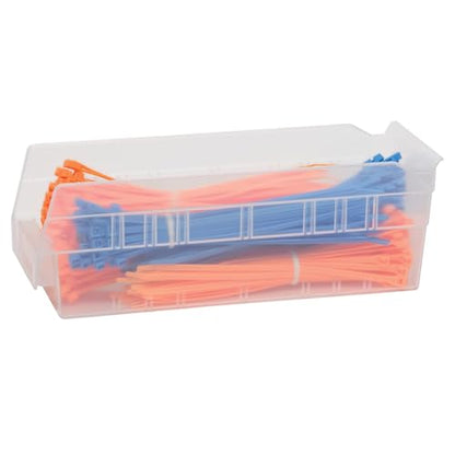Akro-Mils 30120 Plastic Shelf Bins, Heavy Duty Storage Bins for Garage, Closet, and Drawer Organization, 12" x 4" x 4", Clear, 24-Pack - color: Clear