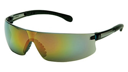 Pyramex Provoq Safety Eyewear Blue Mirror Lens Black Temples - color: Multi-color Mirror Lens/ Black Frame