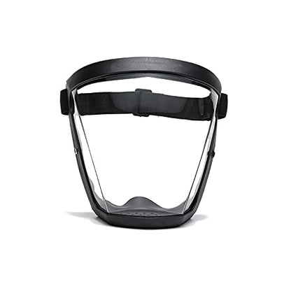 Super Protective Face Shield,Anti Fog Mask,Adult Clear Face Shield,Plastic Face Mask （Black） - color: Black