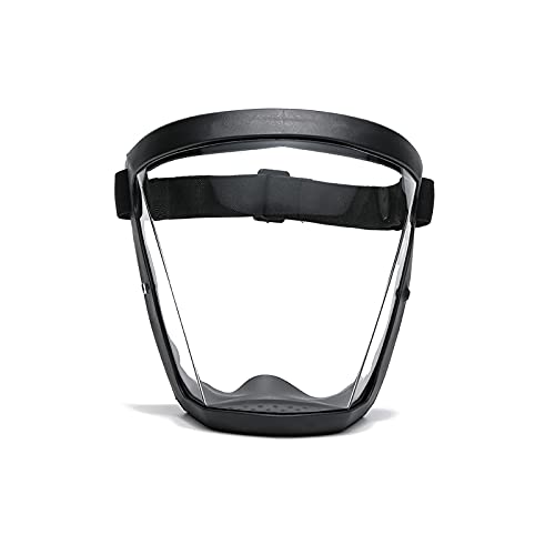 Super Protective Face Shield,Anti Fog Mask,Adult Clear Face Shield,Plastic Face Mask （Black） - color: Black