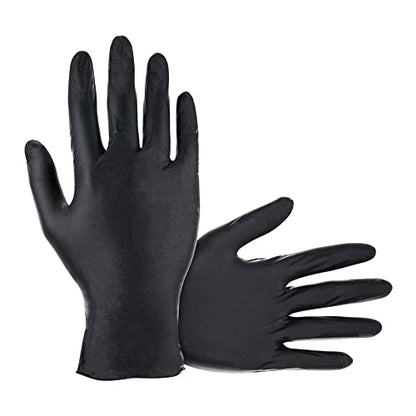SAS Safety 66543 Derma-Pro Powder-Free Black Nitrile Disposable Glove, Large, 4 mil Thick, Black (Pack of 100)