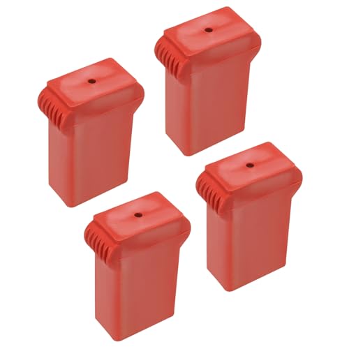 PATIKIL Step Ladder Foot Mat, 4 Pack Herringbone Ladder Feet Cover Non-Slip Rubber Cap Ladder Hat Accessories Replacement for Ladder Protection, Red