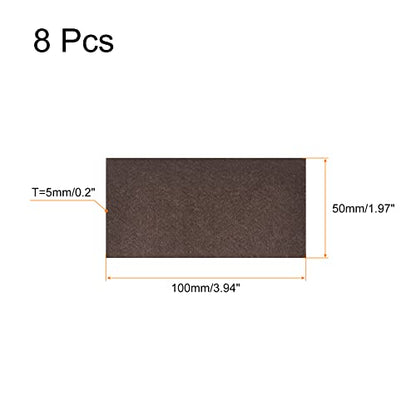 uxcell Felt Furniture Pads, 4-inch x 2-inch Self Adhesive Cuttable Anti Scratch Square Floor Protectors for Furniture Legs Hardwood Floor, Brown 8Pcs - size: 4-inch x 2-inch