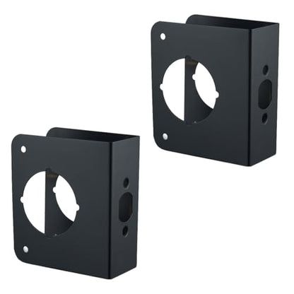 Door Reinforcement Plate 1-3/8" Thick with 2-3/8" Backset 2-1/8" Bore in Black Fit Combo Lock Hotel in Matt Black Finish (2PCS) - color: K9008-2 Black