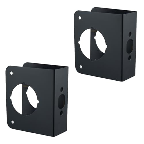 Stainless Steel Door Guard Reinforcer 1-3/4" Door Thick with 2-3/8" Backset,2-1/8" Bore in Black Finish (2PCS) - color: K9005-2 Black