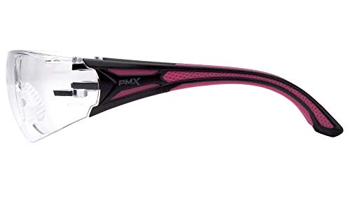 Pyramex Endeavor Plus Safety Glass Black/Gray Frame With Foam Padding Clear H2MAX Anti-fog Lens - color: Clear H2x Anti-fog Lens/ Black-pink Frame, style: Standard