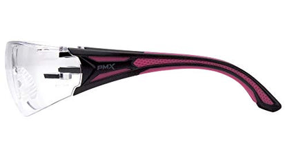 Pyramex Endeavor Plus Safety Glass Black/Gray Frame With Foam Padding Clear H2MAX Anti-fog Lens - color: Clear H2x Anti-fog Lens/ Black-pink Frame, style: Standard
