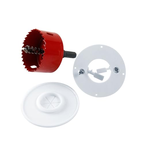 Construct Pro Speedy’Z Screw-in Cable Pass Through Port – White, 1.125" Inner Diameter, 2.5" Outer Diameter, Includes 2-1/8" Hole Saw – Low Profile, Paintable Wall Plate with Rubber Grommet - style: Port and Hole Saw
