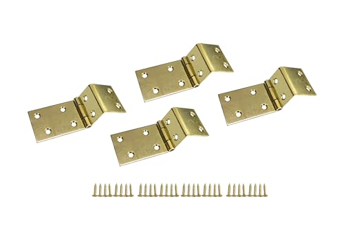QCAA Heavy Duty Durable Steel Chest Hinge for Box, Door & Cabinet, 1-1/2" x 1.8 mm, Brass Plated, 4 Pack, Made in Taiwan - color: Brass Plated, size: 4 Pack (1-1/2" x 1.8mm)