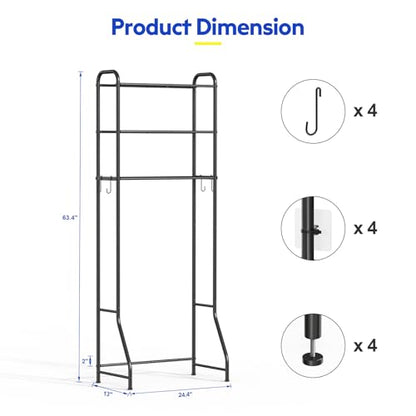 samstar 3 Tier Over The Toilet Storage Rack, Bathroom Organizer Shelves Cabinet Above Toilet, Freestanding Shelf Space Saver, Black - color: 3 Tier Black