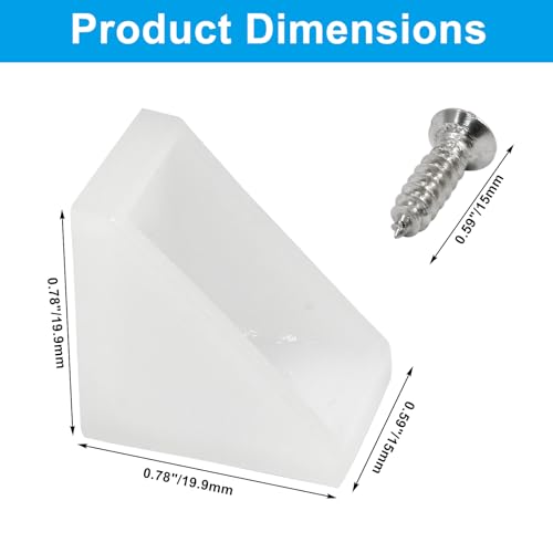 30 Pcs Plastic Corner Braces Nylon Shelf Closet Furniture Angle Bracket for Home Drawers Windows Cabinet, 0.79" x 0.79" x 0.59" (LxWxH)