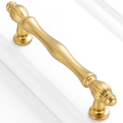 10 Pack 3-3/4 Inch Brushed Gold Cabinet Pulls Gold Cabinet Handles Gold Hardware for Kitchen Cabinets 2510 Drawer Dresser Cupboard Bedroom Bathroom - color: Brushed Gold, size: 3-3/4 In Hole Distance