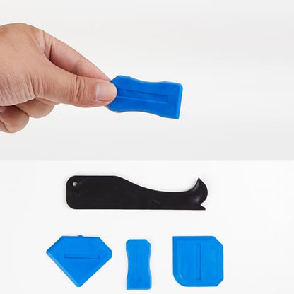 4 Pcs Blue Silicone Caulking Tools, Compatible Sealant Caulk Tool Kit Finishing Tools, Sealing Kit for Kitchen Bathroom Floor Sink Joint/Home Renovatio - color: Blue