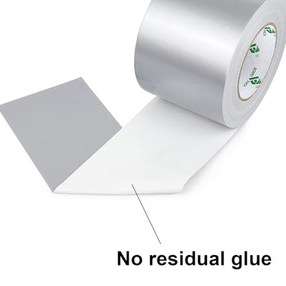 BOMEI PACK Silver Sticky Duct Tape Heavy Duty Strong Industrial Color Duct Tape 3.6inch x 72yds for Packing and Repairing 1 Pack - color: Silver