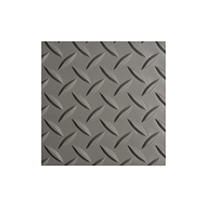 WorkForce Vinyl Diamond Plate Commercial Grade Matting, Heavy Duty Floor Mat for Garages, Industrial Facilities, and High-Traffic Areas, 1/8" x 24" x 4', Gray