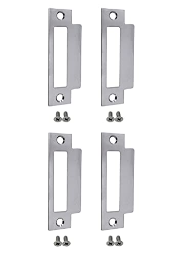 QCAA Stainless Steel Extended Replacement Lock Strike, 4-7/8", for Deadbolt, 4 Pack, Made in Taiwan - color: Stainless Steel, size: 4pack