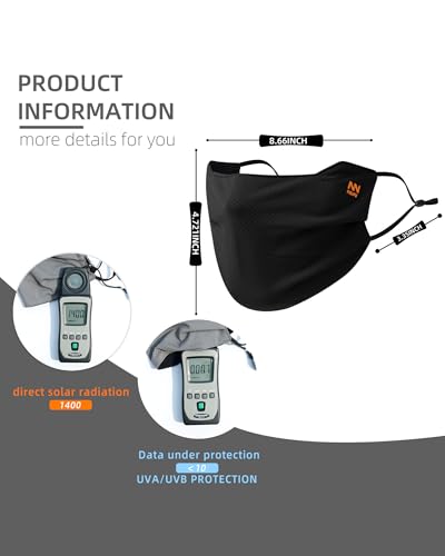 Summer UV Face Mask Breathable Washable Sun Protection Face Shield for Cycling Running Riding Hiking - color: Black 4pcs