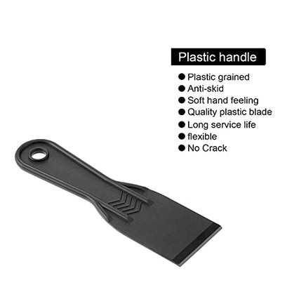 Glosoni Plastic Putty Knife Set Plastic Putty Knives Flexible Paint Scrapers Tool Flexible Scraper Set Plastering Tool Filling Knife Set for Patching,Spackling,Wallpaper (Black, 5 Pcs)