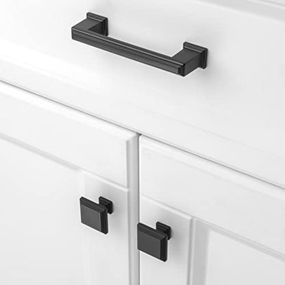 KOOFIZO Matte Black Cabinet Pulls Black Cabinet Handles, 10 Pack 3-3/4 Inch Matte Black Hardware for Kitchen Cabinets Drawer Dresser P02 Cupboard Bedroom Bathroom - color: Black, size: 3-3/4" CC - 10pcs