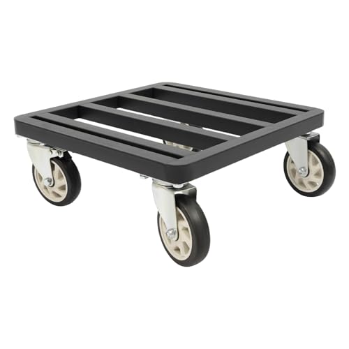 Furniture Dolly,18''x18’’ Heavy-Duty Stainless Steel Furniture Mover, 1200LBS Loading Capacity, 4'' Swivel Casters & Tie-Down Straps for Secure Transport(Black)