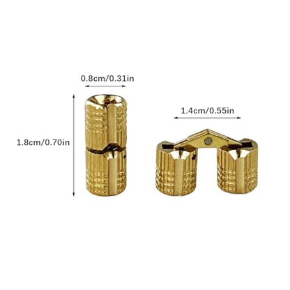 10Pcs Brass Barrel Hinges, Invisible Cabinet Furniture Hinges with 180 Degree Opening Angle, Hidden Box Hinges for DIY Jewelry Box Hand Craft (M8x18mm) - color: M8x18mm