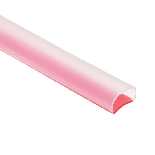 PATIKIL Silicone Weather Stripping Door Seal, 9.8 ft D Shape Weather Stripping Self Adhesive Door Seal Strip for Door Frame, Window Sealing, Large Gap, 19/32" Wx5/128 Tx25/64 H, Clear/Red - size: 9.8 ft Long, 19/32"Wx5/128"Tx25/64"H