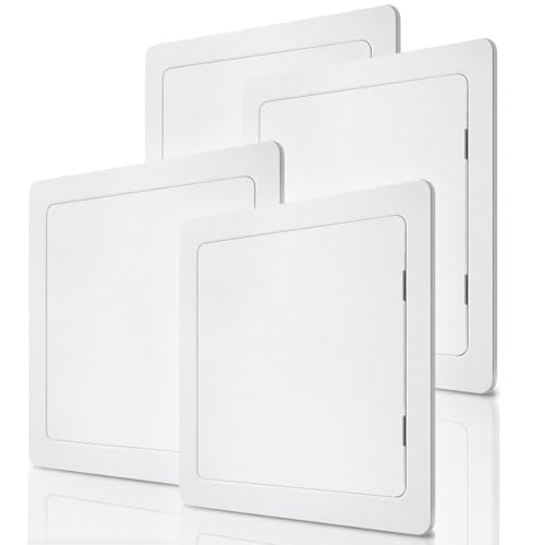 Morvat Access Panel 12x12 Inch for Drywall & Ceiling with Door, Heavy-Duty Durable ABS Plastic & Easy Install Access Box, Wall Hole Cover Plate for Plumbing & Electrical Cables & Wiring, White, 4 Pack - size: 12x12 - 4PK