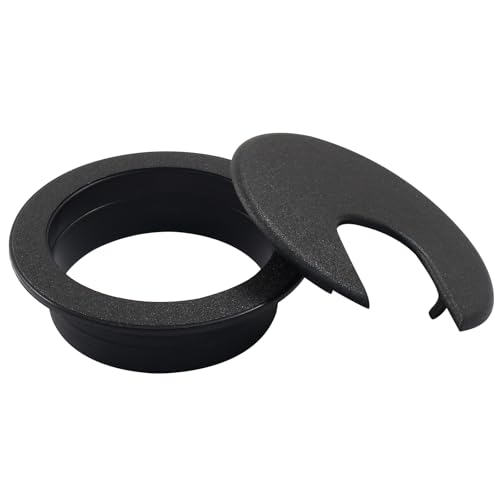 Bivethoi 5pcs 2 inch Desk Wire Cord Cable Grommets Hole Cover for Office PC Desk Cable Cord Organizer Plastic Cover Black(U Shape) - size: 2 inch(U shape)