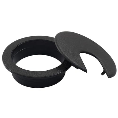Bivethoi 5pcs 2 inch Desk Wire Cord Cable Grommets Hole Cover for Office PC Desk Cable Cord Organizer Plastic Cover Black(U Shape) - size: 2 inch(U shape)