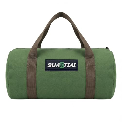 12 Inch Small Tool Bags for Men, Wide Mouth Zipper Tool Storage Bag, Large Capacity Canvas Tool Tote Bag, Multi-Function Tool bag for Storage Wrenches, Screwdrivers, Repair Tools (Green) - color: Green-12inch