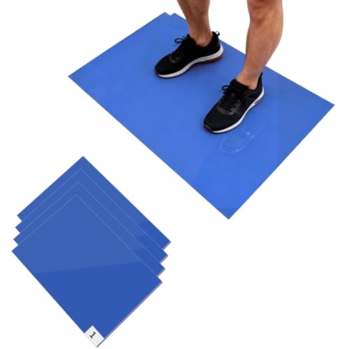 SHUESS 120 Sheets Sticky Mats for Shoes, 18x24 inch Sticky Mat, Tacky Surface for Dust and Dirt Removal from Shoes and Wheels in Labs, Homes, Construction