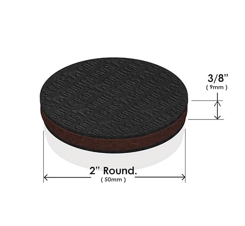 GorillaPads Non Slip Furniture Pads/Floor Grippers (Set of 16 Grips) 2 Inch Round Floor Protectors for Under Furniture, Black, CB144-16 - size: 2" Round 16 Pack
