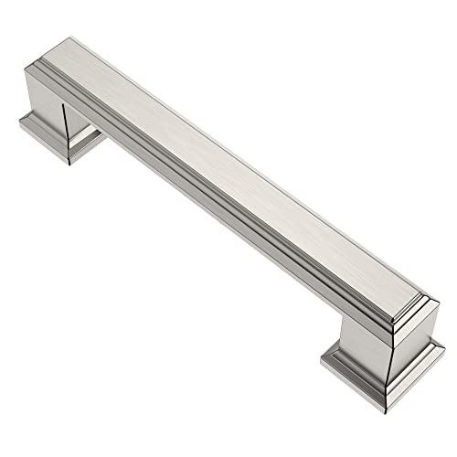 Alzassbg 10 Pack Brushed Satin Nickel Cabinet Pulls, 3-3/4 Inch(96mm) Hole Center Kitchen Cabinet Handles for Cabinets and Drawers AL3071SN - color: Brushed Satin Nickel, size: 3-3/4" Hole Center