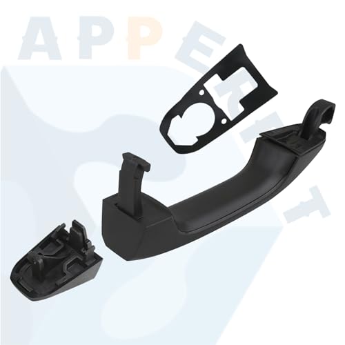 APPERFiT Door Handle w/Gasket Set - Rear Exterior LH/RH (Textured Black) Compatible with 2014-2020 Chevy Chevrolet Silverado Suburban Tahoe, GMC Sierra Yukon 22923605 22923599 - color: Textured Black RL/RR