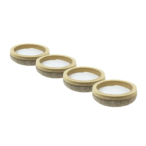 Super Sliders Secure Grip Formed Felt Movers for Furniture to Protect Hard Surfaces, 1.5", Beige (20 Pack)