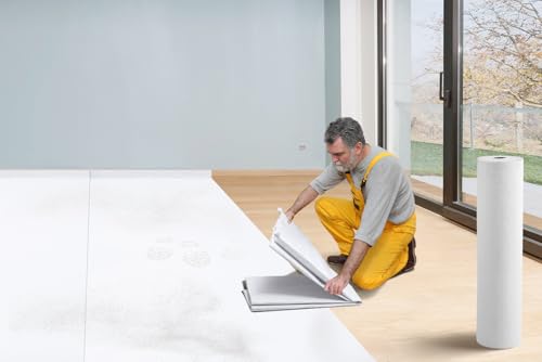 39" x 100' Temporary Floor Protection for Construction & Renovation, Protector Film for Hardwood Floors, Surface Carpet Protection Film, Tile&Hard Paint Protection Covers 325 sqft - style: 39" x 100'-White