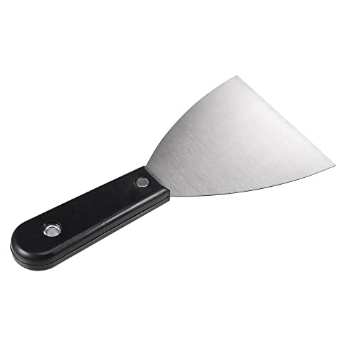 uxcell Putty Scraper 4" Spatula Drywall Repair Spreader Stainless Steel Blade Black Handle 4Pcs