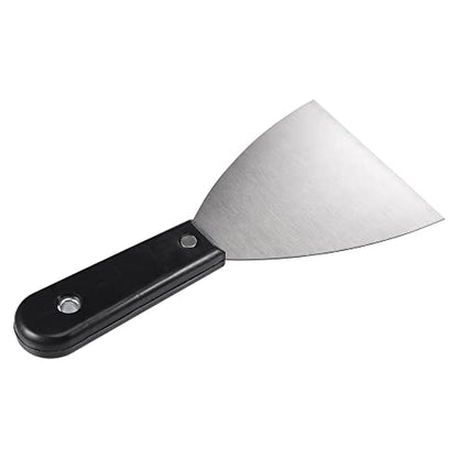 uxcell Putty Scraper 4" Spatula Drywall Repair Spreader Stainless Steel Blade Black Handle 4Pcs