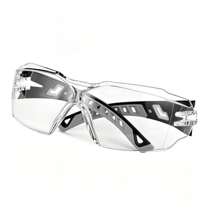 Safety Glasses Anti Fog UV400 Lightweight Rubber Temple Goggles,Eye Protection Glasses for Men & Women - color: Grey