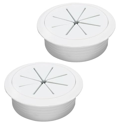 Desk Grommet 2-1/16" (53 mm), Desk Hole Cover for Cables White, Cable Grommet ABS Plastic, Desk Hole Grommet for Office and Home Table Cable, Detachable & Flexible Cable Cord Organizer-2 Pcs - size: 2-1/16"(53 mm)-2Pcs, style: White