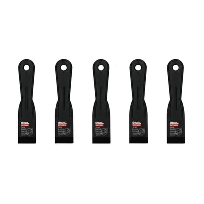 Black Canyon 1.5 Inch Plastic Putty Knife Set, 5 Pack Flexible Scraper Tools, Lightweight PP Spackle Knife for Drywall, Patching, Painting, Caulking & DIY, Non-Scratch Spreader, Black - size: 1.5"